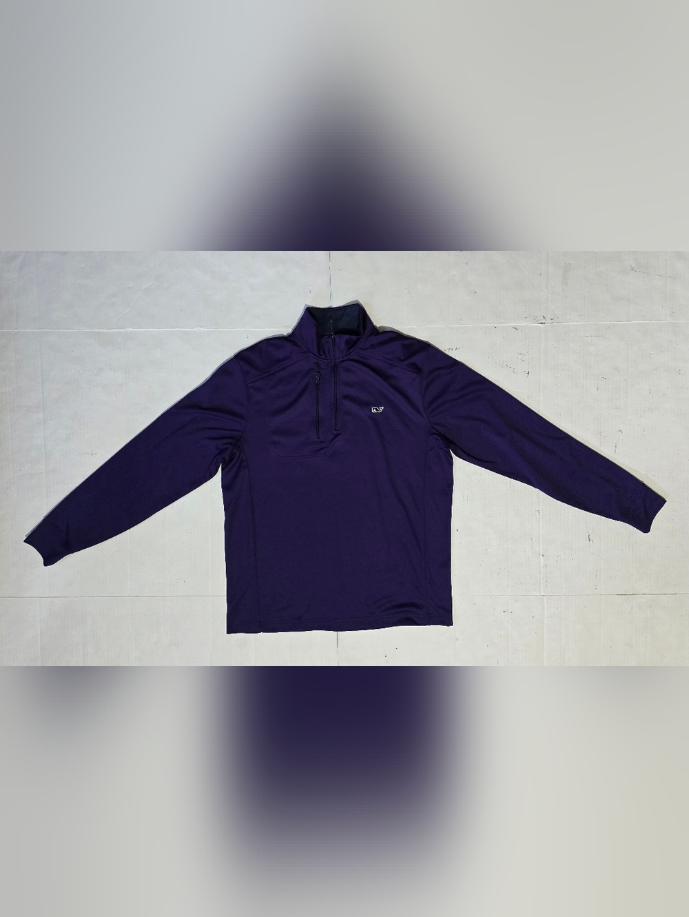 Vineyard Vines Pullover Quarter Zip Heathered Maroon Cotton Viscose  Mens Small